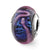 Blue w/Purple Swirls Glass Charm Bead in Sterling Silver