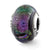 Purple & Green Glass Charm Bead in Sterling Silver