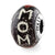 Mom w/Hearts Black Italian Glass Charm Bead in Sterling Silver