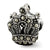 Marcasite Crown Charm Bead in Sterling Silver