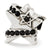 Star w/Black Swarovski Elements Charm Bead in Sterling Silver