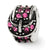 Pink Swarovski Elements Buckle Charm Bead in Sterling Silver