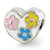 Kids Enameled Heart w/Flowers Charm Bead in Sterling Silver