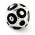 Black Enameled Dots Bali Charm Bead in Sterling Silver