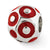 Red Enameled Dots Bali Charm Bead in Sterling Silver