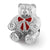 Sterling Silver Bear w/Enameled Bow Bead Charm hide-image