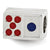 Enameled Domino Charm Bead in Sterling Silver