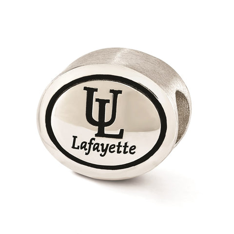 Sterling Silver Antiqued University of Louisiana At Lafayette Collegiate Be