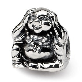 Sterling Silver Hear No Evil Buddha Bead Charm hide-image