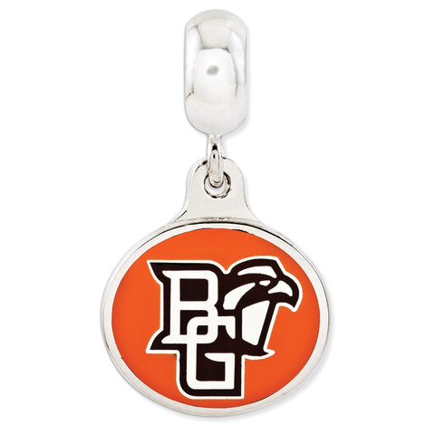 Sterling Silver Bowling Green University Collegiate Enameled Dangle Bead