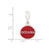 Indiana University Collegiate Enameled Charm Dangle Bead in Sterling Silver