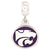 Kansas State University Collegiate Enameled Charm Dangle Bead in Sterling Silver