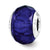 Dark Blue Faceted Glass Italian Charm Bead in Sterling Silver