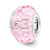 Pink Faceted Glass Italian Charm Bead in Sterling Silver