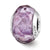 Lavender Faceted Glass Italian Charm Bead in Sterling Silver