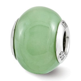 Sterling Silver Green Glow-in-the-Dark Italian Bead Charm hide-image