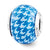 Sterling Silver Blue Checkered Overlay Italian Bead Charm hide-image