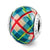 Sterling Silver Green Plaid Overlay Italian Bead Charm hide-image