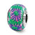 Sterling Silver Pink & Green Floral Overlay Bead Charm hide-image