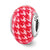 Sterling Silver Red Checkered Overlay Italian Bead Charm hide-image