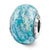 Blue w/Glitter Overlay Italian Charm Bead in Sterling Silver