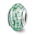 Green Mother of Pearl Mosaic Charm Bead in Sterling Silver