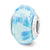 Blue/White Synthetic Opal Mosaic Charm Bead in Sterling Silver