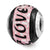 Pink/Black MOP Love Mosaic Charm Bead in Sterling Silver