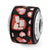 Red/Black MOP Hearts Mosaic Charm Bead in Sterling Silver