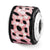 Black/Pink Mother of Pearl Mosaic Charm Bead in Sterling Silver