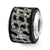 Black/Silver Glitter Charm Bead in Sterling Silver