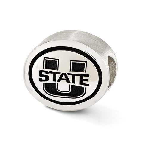 Sterling Silver Antiqued Utah State University Collegiate Bead