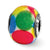 Grn/Blu/Red/Ylw w/Glitter Glass Charm Bead in Sterling Silver