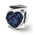 Sterling Silver Blue Glitter Enameled Heart Bead Charm hide-image