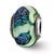 Green/Blue Shimmer Murano Glass Charm Bead in Sterling Silver