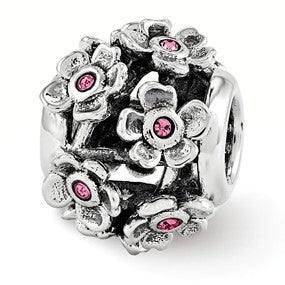 Sterling Silver Swarovski Elements Blossoms Bead Charm hide-image