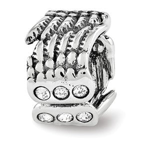 Sterling Silver Swarovski Angel Wings Bead Charm hide-image