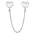 Sterling Silver Polished Hearts Safety Chain Charm hide-image