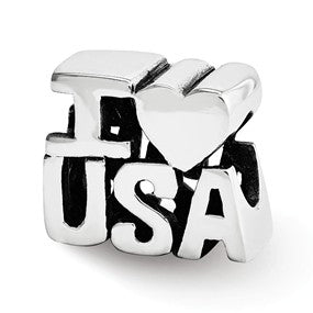 Sterling Silver I HEART USA Bead Charm hide-image