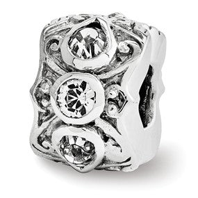 Sterling Silver Swarovski Elements Spacer Bead Charm hide-image