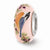 Pink Hand Painted Nuthatch Glass Charm Bead in Sterling Silver