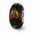 Black Hand Painted Hallows Eve Glass Charm Bead in Sterling Silver