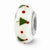 Hand Painted Christmas Tree Glass Charm Bead in Sterling Silver