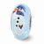 Blue Hand Painted Snowman Glass Charm Bead in Sterling Silver