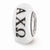 Hand Painted Alpha Chi Omega Glass Charm Bead in Sterling Silver