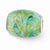 Mult icolor Green with Glitter Glass Charm Bead in Sterling Silver