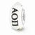 Hand Painted Alpha Omicron Pi Glass Charm Bead in Sterling Silver