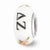 White Hand Painted Delta Zeta Glass Charm Bead in Sterling Silver