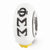 Sterling Silver White Hand Painted Phi Sigma Sigma Glass Bead Charm hide-image