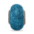 Blue Glitter Italian Glass Charm Bead in Sterling Silver